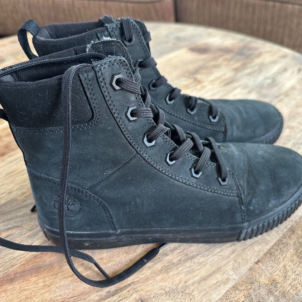 Timberland Women's All-Black High-Top Boots